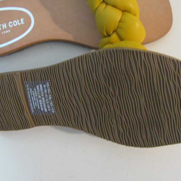 Kenneth Cole Slide Sandals Size 6 New NWOT Nellie Braid Yellow Shoe - Picture 5 of 5